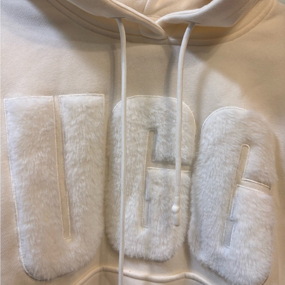 Brand new. No tags. UGG Rey Off-White Faux Fur Hoodie - Picture 2 of 5